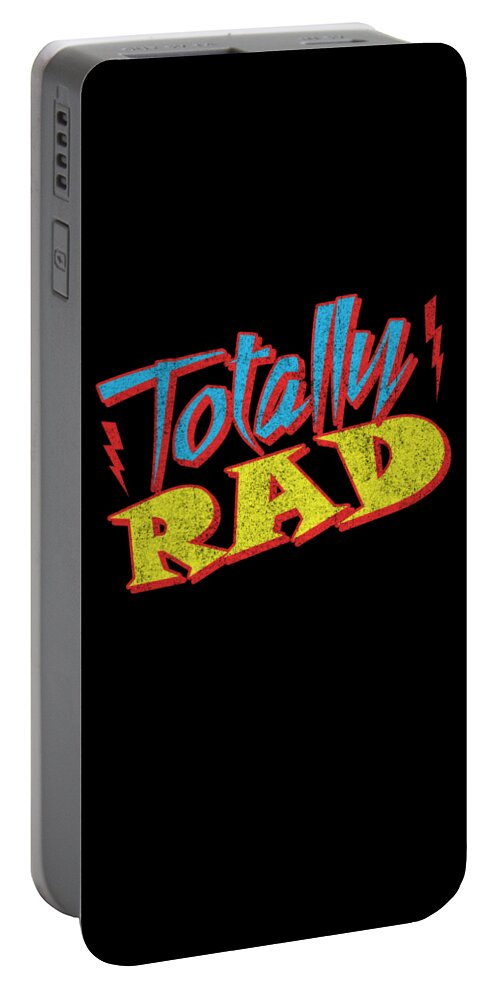 Funny Portable Battery Charger featuring the digital art Totally Rad Retro 1980s Eighties Costume by Flippin Sweet Gear