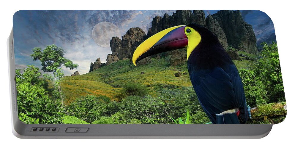 Toucan Portable Battery Charger featuring the photograph Toucan Moon by Russ Harris