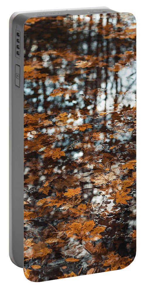 Wave Portable Battery Charger featuring the photograph Touch of autumn colors by Vaclav Sonnek