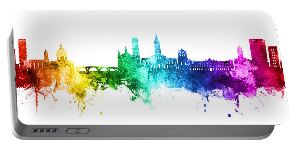 Toulouse Portable Battery Charger featuring the digital art Toulouse France Skyline #62 by Michael Tompsett