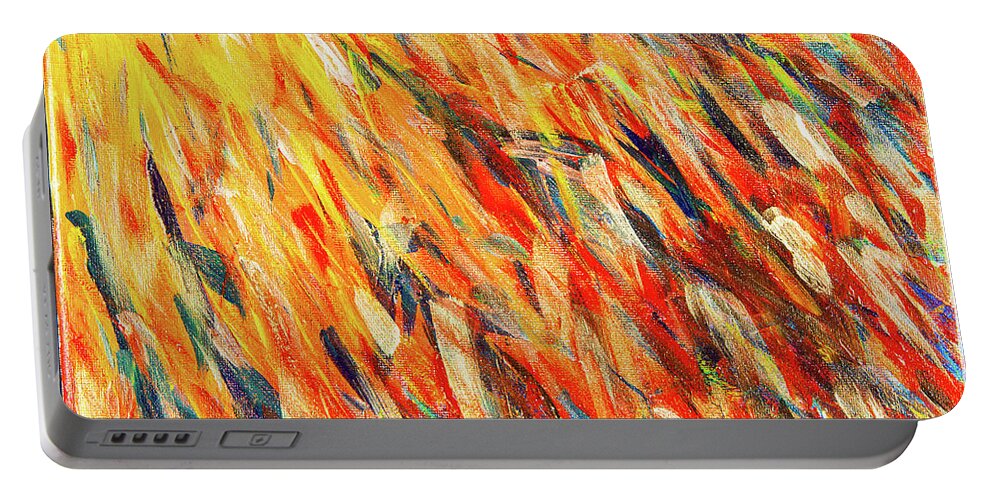 Abstract Portable Battery Charger featuring the digital art Toward The Light - Colorful Abstract Contemporary Acrylic Painting by Sambel Pedes