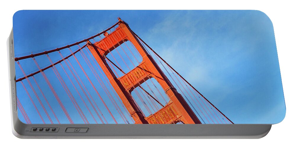Golden Gate Bridge Portable Battery Charger featuring the photograph Towering Golden Gate by Melanie Alexandra Price