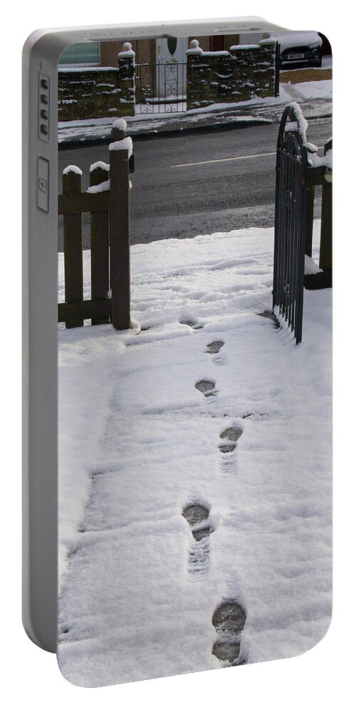 Traces On Snow Portable Battery Charger featuring the photograph Traces in the Snow by Elena Perelman