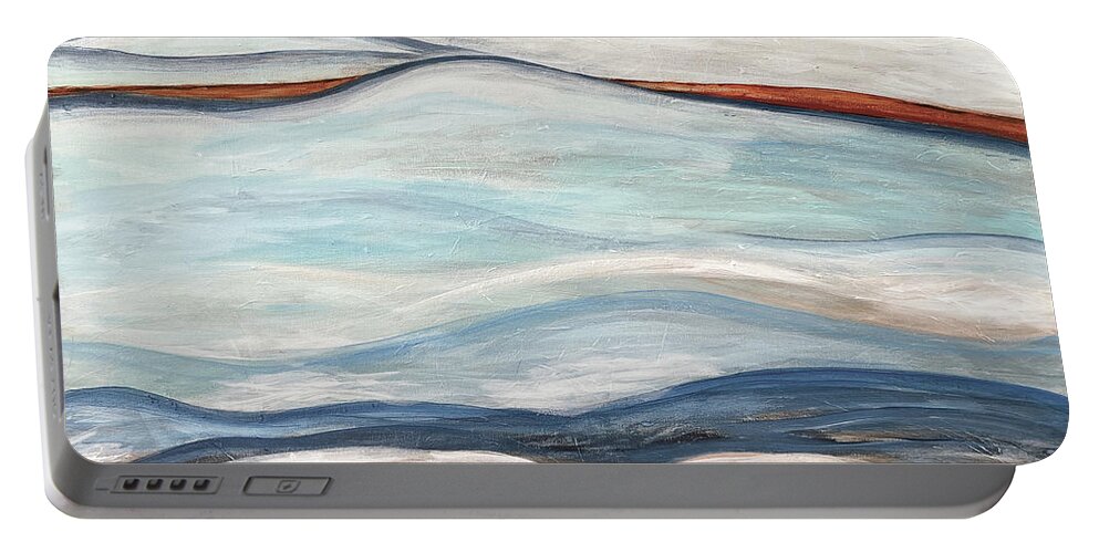 Water Portable Battery Charger featuring the painting Tranquil by Pamela Schwartz