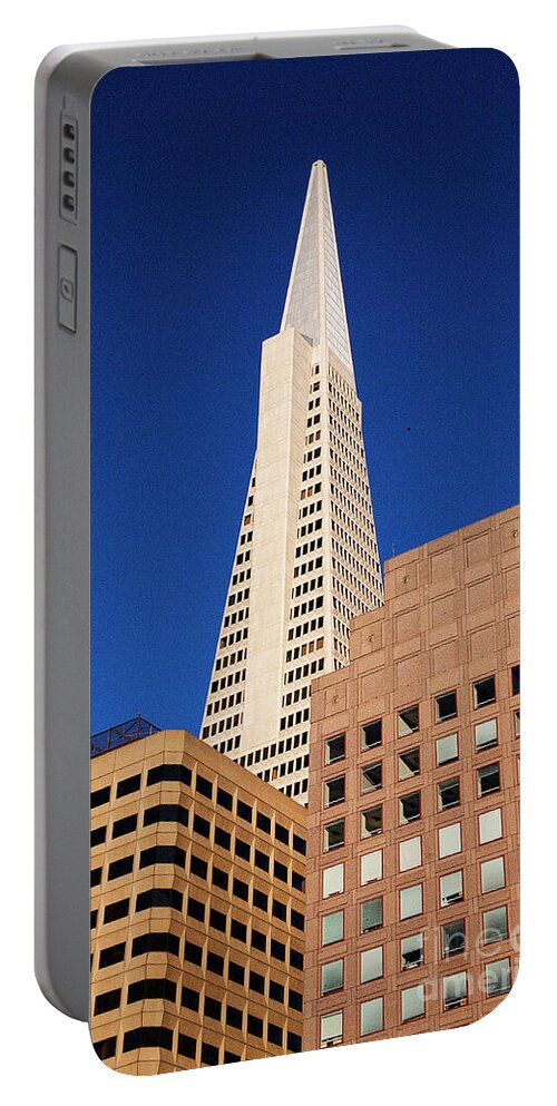 Color Portable Battery Charger featuring the photograph Transamerica Architecture SF by Chuck Kuhn