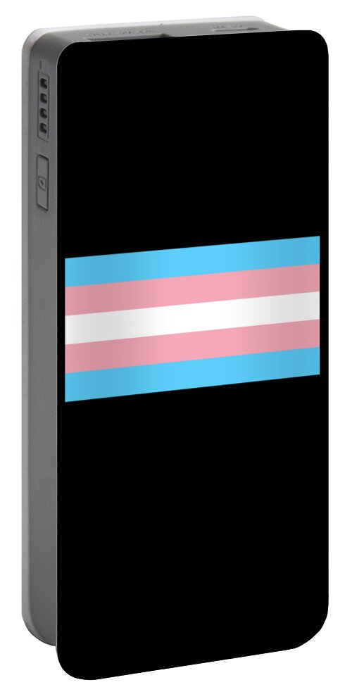 Funny Portable Battery Charger featuring the digital art Transgender Pride Flag by Flippin Sweet Gear