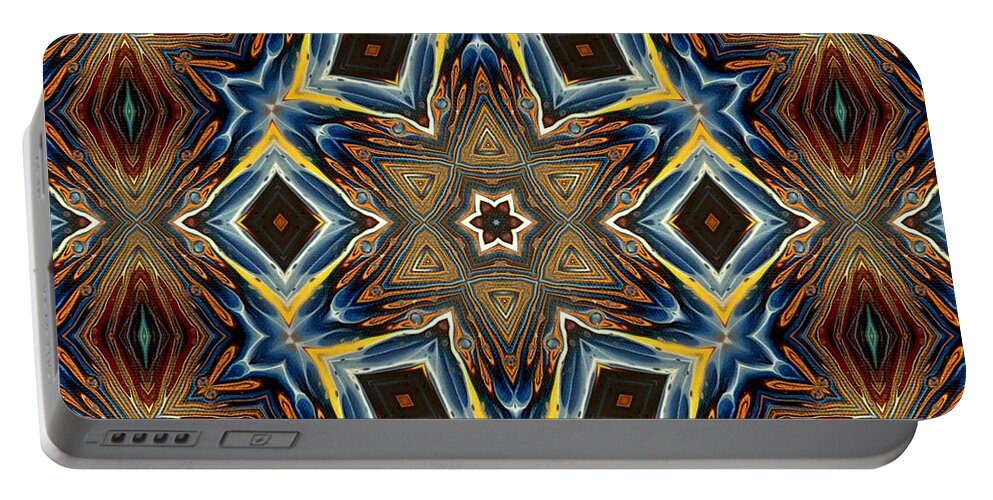 Pouring Portable Battery Charger featuring the digital art Travel Through Time - Kaleidoscope1 by Themayart