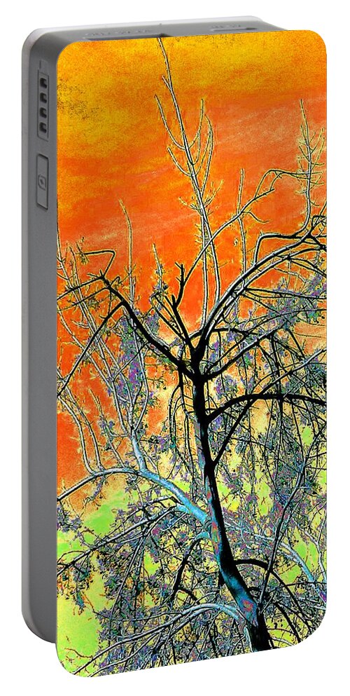 Tree. Sky Portable Battery Charger featuring the photograph Tree Bright Color Sky by Andrew Lawrence