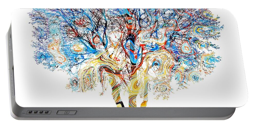 Tree Portable Battery Charger featuring the digital art Tree Design 199 by Lucie Dumas