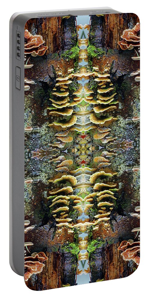 Nature Portable Battery Charger featuring the photograph Tree Full of Life Double Mirrored Vertical 4x6 by Ben Upham III