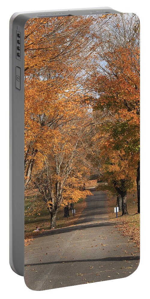 Fall Trees Portable Battery Charger featuring the photograph Tree Lined Street by Karen Ruhl