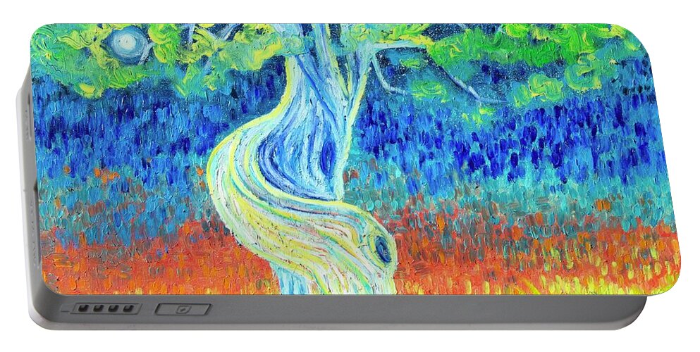  Portable Battery Charger featuring the painting Tree of my life by Chiara Magni