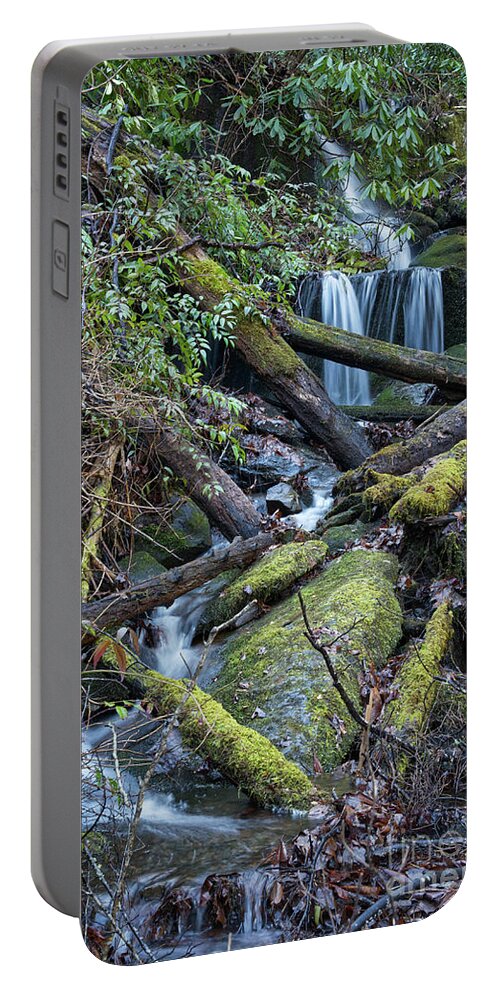 Tremont Portable Battery Charger featuring the photograph Tremont Waterfall 4 by Phil Perkins