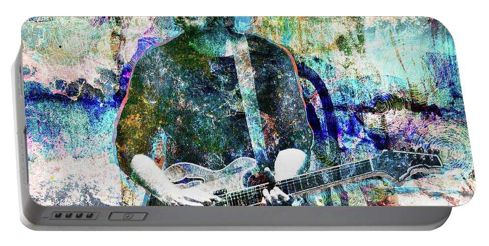 Rock N Roll Portable Battery Charger featuring the painting Trey Anastasio - Phish Original Painting Print by Ryan Rock Artist