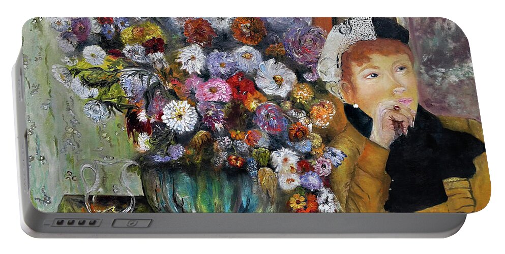 Impressionist Portable Battery Charger featuring the painting Tribute to Degas by Anitra Boyt