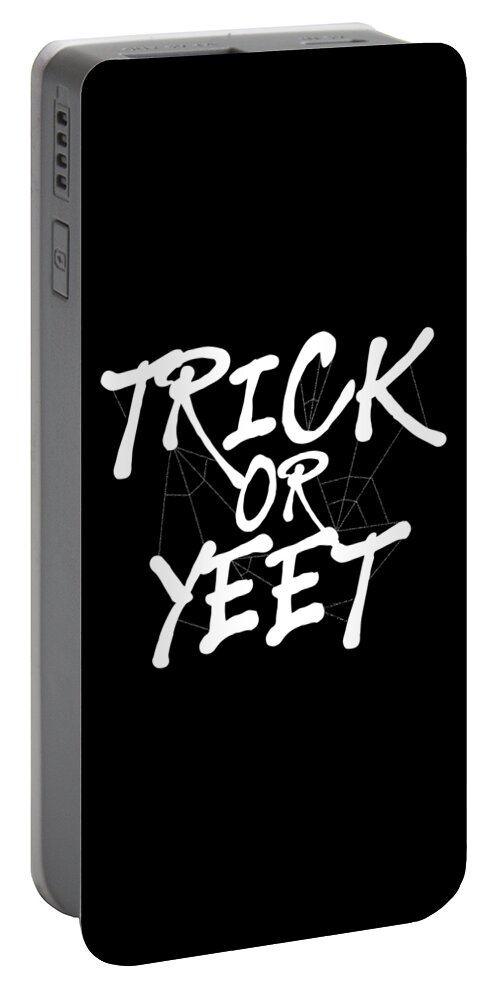 Cool Portable Battery Charger featuring the digital art Trick or Yeet Halloween by Flippin Sweet Gear