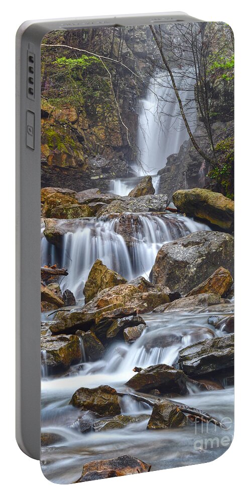 Triple Falls Portable Battery Charger featuring the photograph Triple Falls On Bruce Creek 7 by Phil Perkins