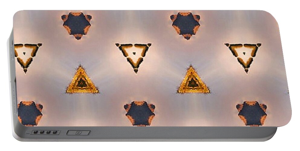 Triangles Portable Battery Charger featuring the digital art Trojkat Odyesja by Designs By L