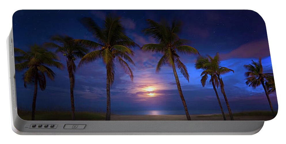 Moon Portable Battery Charger featuring the photograph Tropical Magic by Mark Andrew Thomas