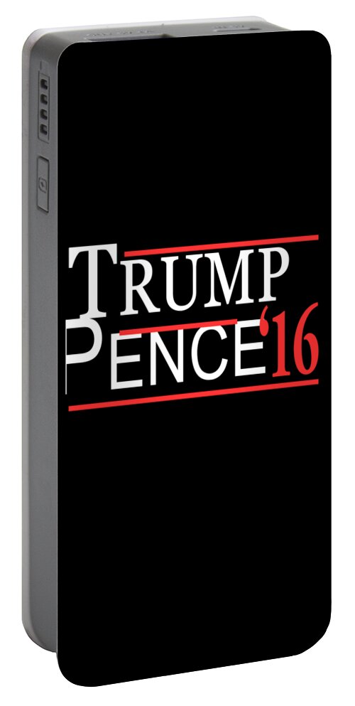 Funny Portable Battery Charger featuring the digital art Trump Pence by Flippin Sweet Gear