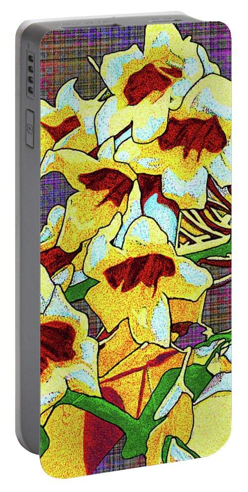 Macon Portable Battery Charger featuring the digital art Trumpet Flowers At Ocmulgee by Rod Whyte
