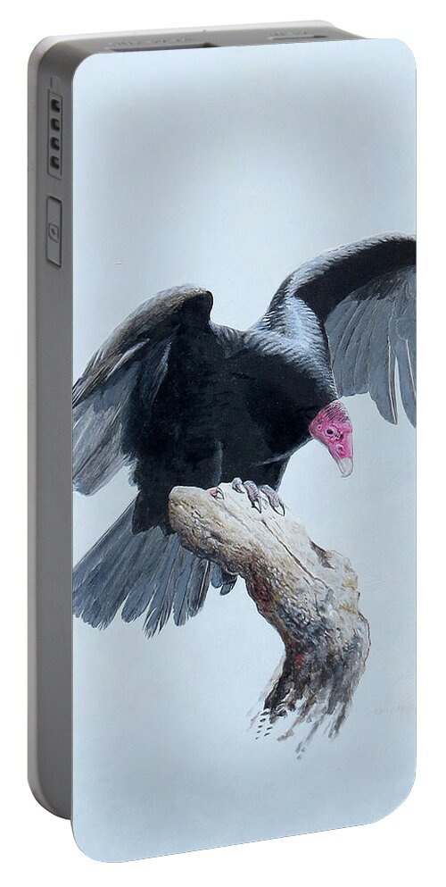 Turkey Vulture Portable Battery Charger featuring the painting Turkey Vulture by Barry Kent MacKay