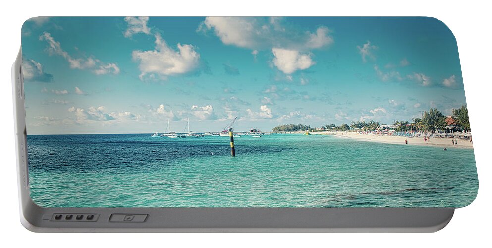 Water Portable Battery Charger featuring the photograph Turquoise Beach Days by Portia Olaughlin