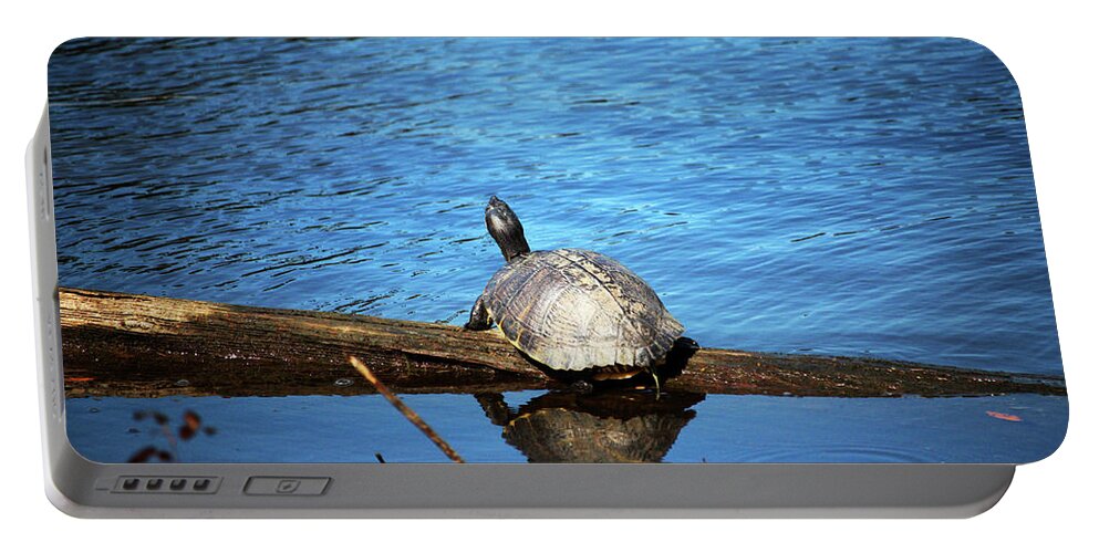 Turtle Portable Battery Charger featuring the photograph Turtle Reflection by Cynthia Guinn