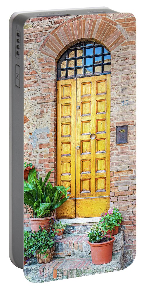 Italy Portable Battery Charger featuring the photograph Tuscan Door by Marla Brown