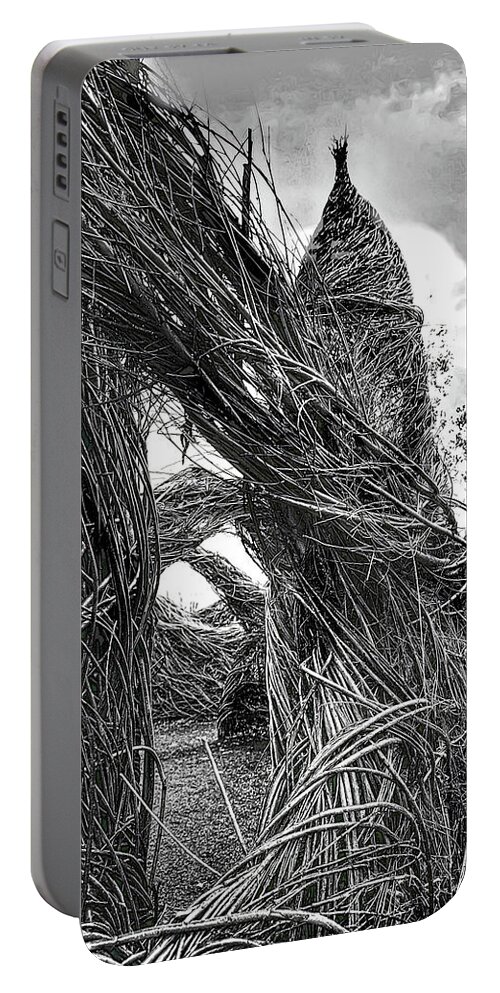Sculpture Portable Battery Charger featuring the photograph Twig Fortress by Jim Signorelli