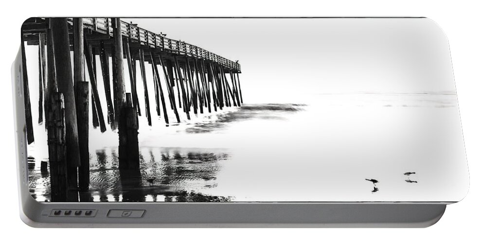 Birds Portable Battery Charger featuring the photograph Two Birds and a Pier by Ginger Stein