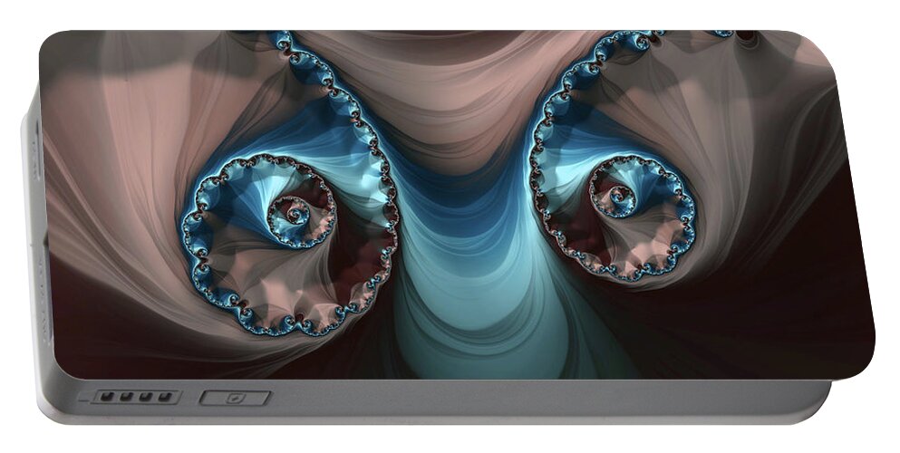Fractal Portable Battery Charger featuring the digital art Two Eyes 2 by Elaine Teague