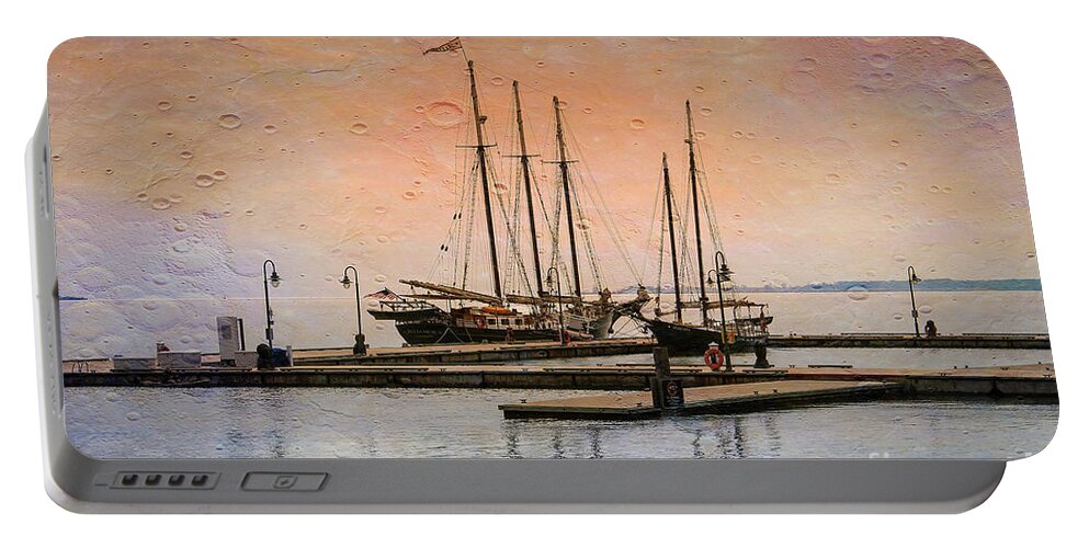 Schooners Portable Battery Charger featuring the photograph Two Schooners at Bay by Shelia Hunt