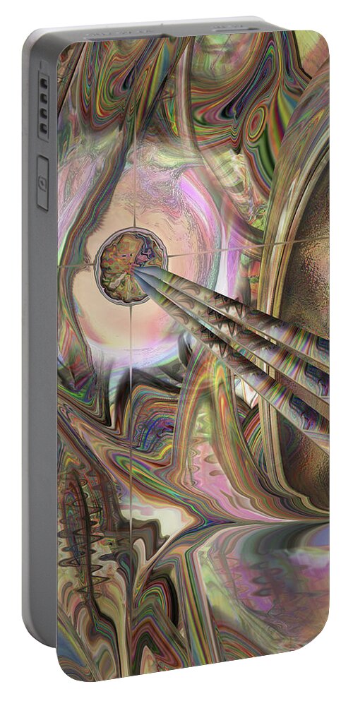 Mighty Sight Studio Portable Battery Charger featuring the digital art Two Wheeled Cart by Steve Sperry