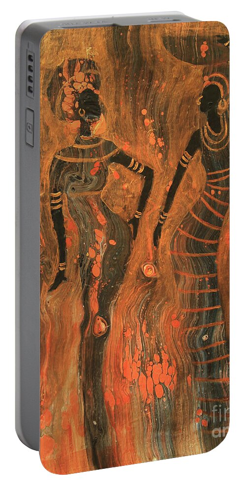 Painting Portable Battery Charger featuring the painting Two Women by Jeanette French