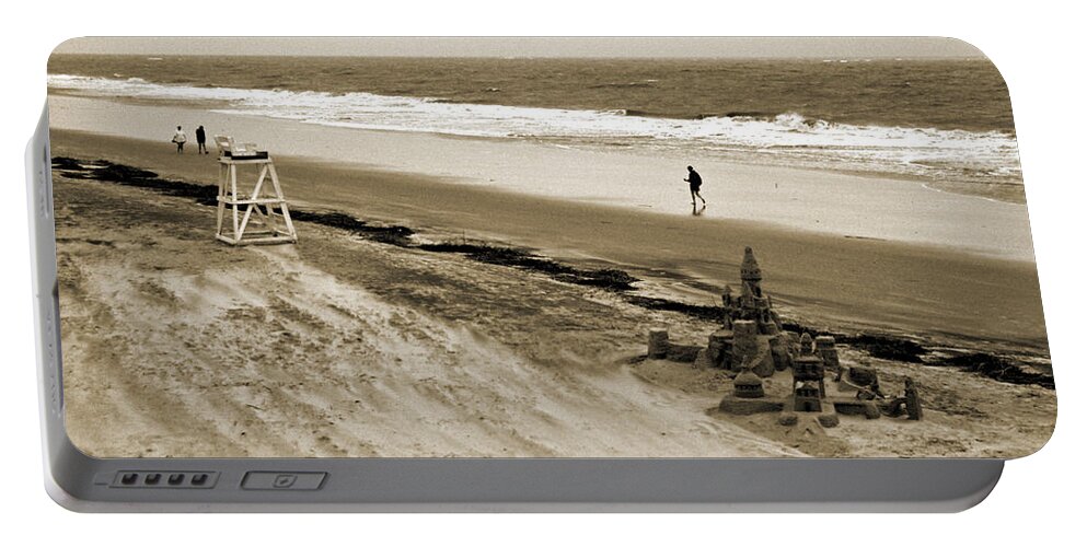 Tybee Island Portable Battery Charger featuring the photograph Tybee Island Beach Sand Castle III by Theresa Fairchild