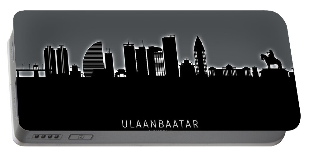 Ulaanbaatar Portable Battery Charger featuring the digital art Ulaanbaatar Mongolia Skyline #60 by Michael Tompsett