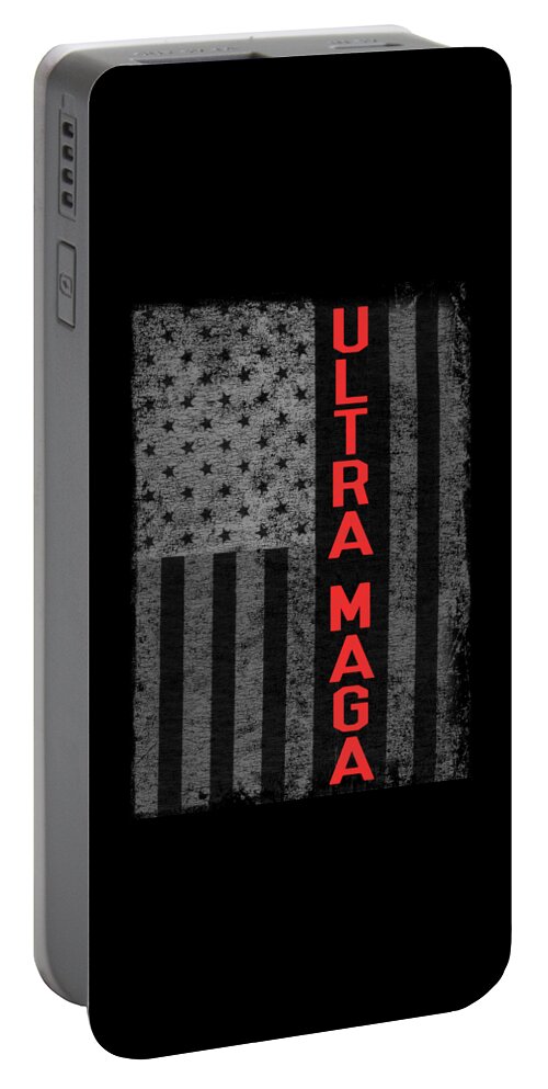 Cool Portable Battery Charger featuring the digital art Ultra Maga US Flag by Flippin Sweet Gear