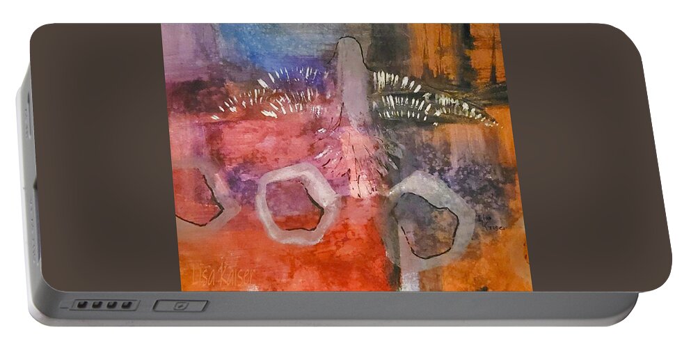 Uncaged Portable Battery Charger featuring the painting Uncaged by Lisa Kaiser