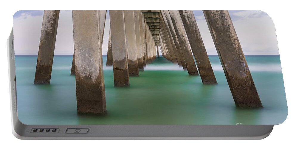 Navarre Portable Battery Charger featuring the photograph Under Navarre Beach Pier by Jennifer White