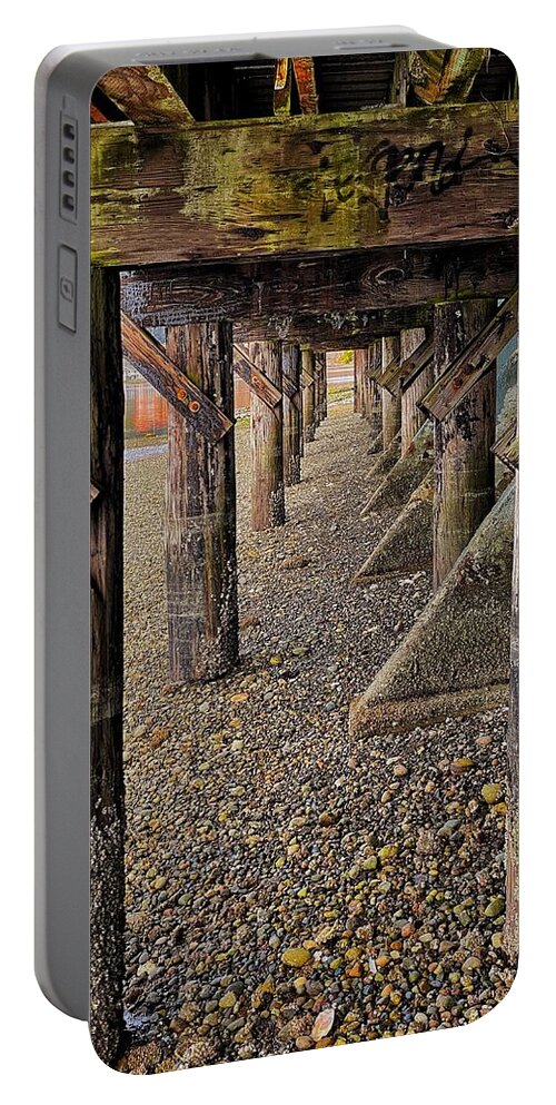 Boardwalk Portable Battery Charger featuring the photograph Under the Boardwalk by Jerry Abbott
