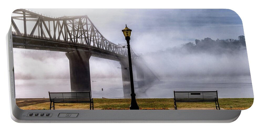 Bridge Portable Battery Charger featuring the photograph Under the Bridge - Madison, IN by Susan Rissi Tregoning