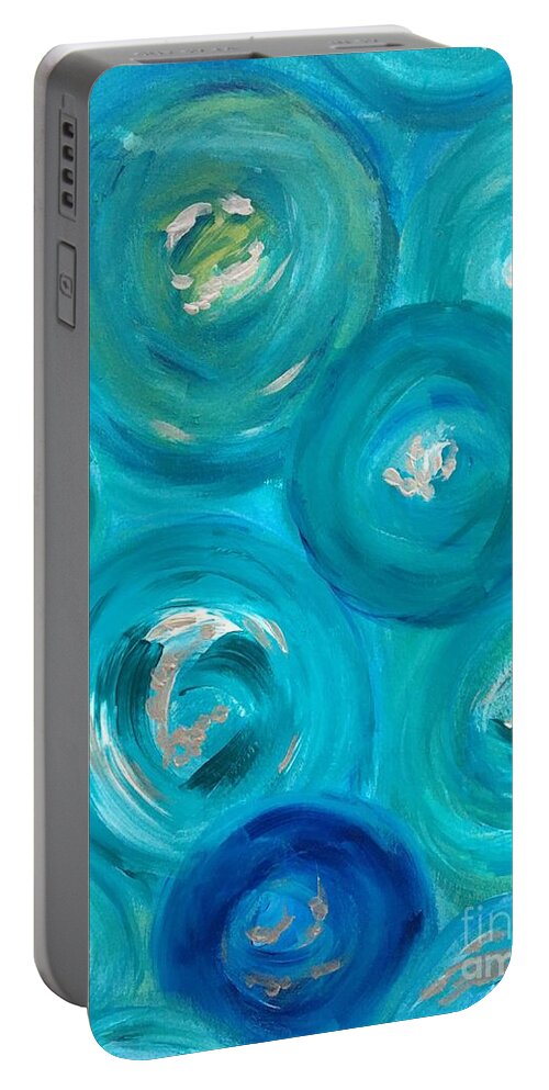 Bubbles Portable Battery Charger featuring the painting Under Water by Debora Sanders