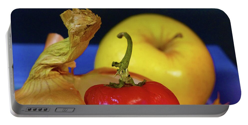 Yellow Delicious Apple Portable Battery Charger featuring the photograph Ambiance by Rosanne Licciardi