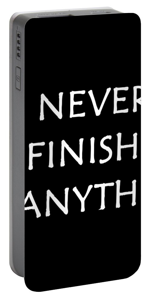 Richard Reeve Portable Battery Charger featuring the digital art Unfinished White Text by Richard Reeve