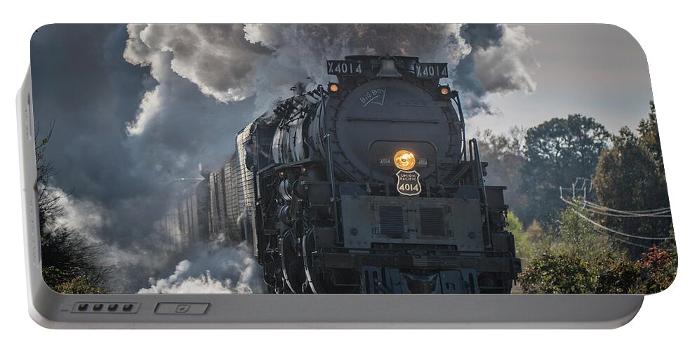 Railroad Portable Battery Charger featuring the photograph Union Pacific 4014 Big Boy at Hope Arkansas by Jim Pearson