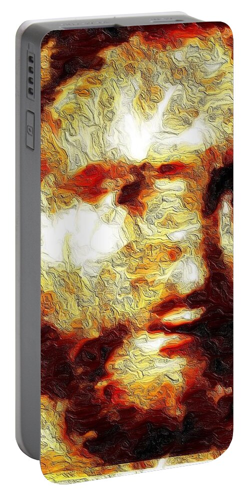 Jesus Portable Battery Charger featuring the mixed media Universal by Bencasso Barnesquiat