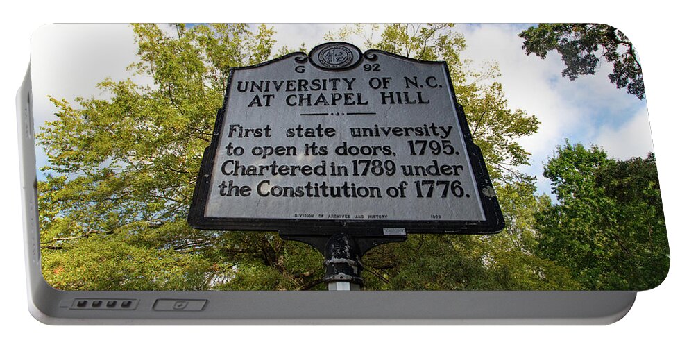College Tour Portable Battery Charger featuring the photograph University of North Carolina at Chapel Hill sign by Eldon McGraw