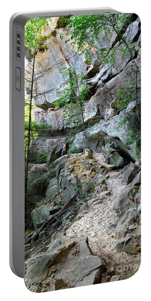 Pogue Creek Canyon Portable Battery Charger featuring the photograph Unnamed Rock Face 7 by Phil Perkins