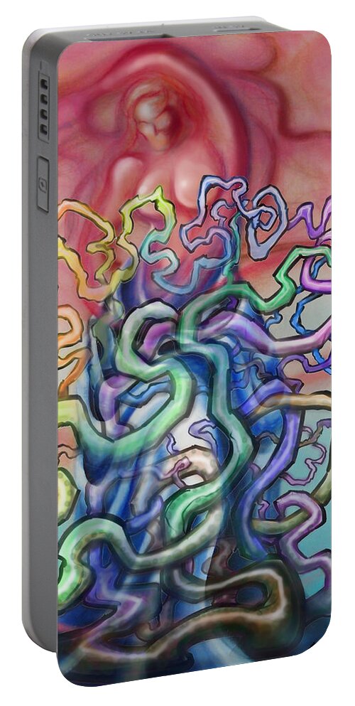 Unrestrained Portable Battery Charger featuring the digital art Unrestrained by Kevin Middleton